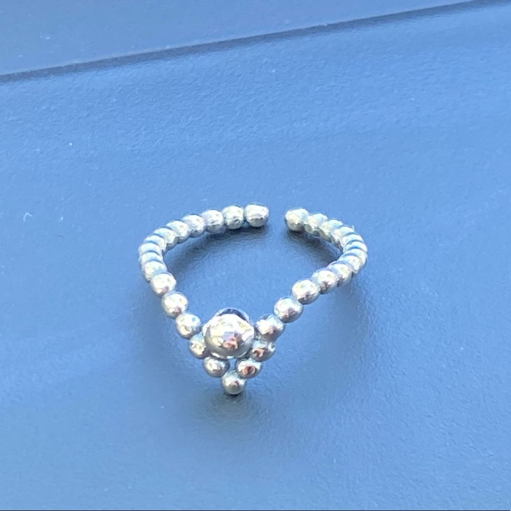 Simple Toe Hand Adjustable Sterling Silver Ring - image 5